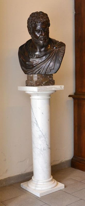 Scultura, inizi sec. XX, in bronzo, raffigurante Marco Aurelio,