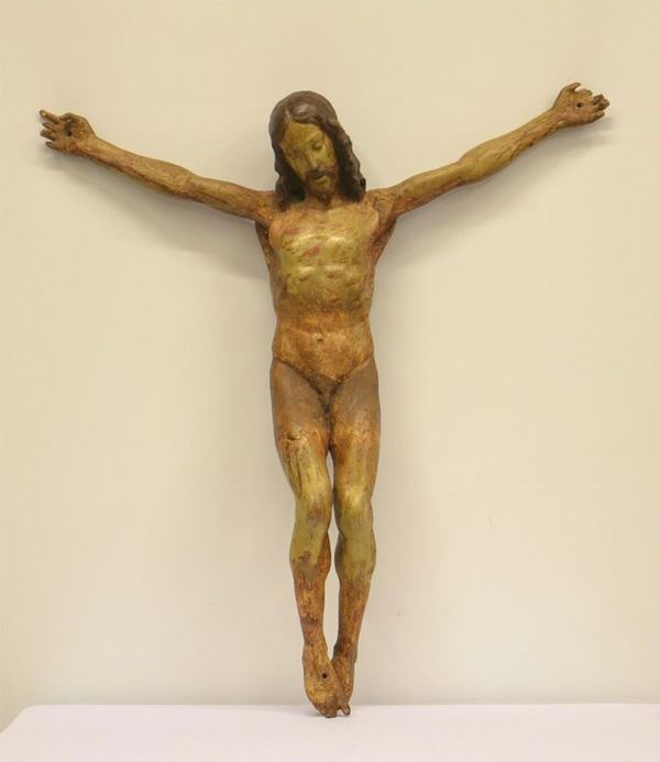 Scultura, sec. XVII, in legno policromo,
