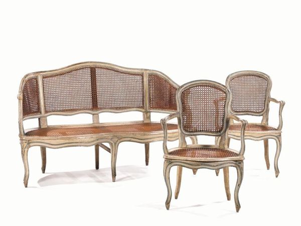 DIVANO, PIEMONTE, META' SEC. XVIII  - Asta DECORAZIONE D'INTERNI - Poggio Bracciolini Casa d'Aste