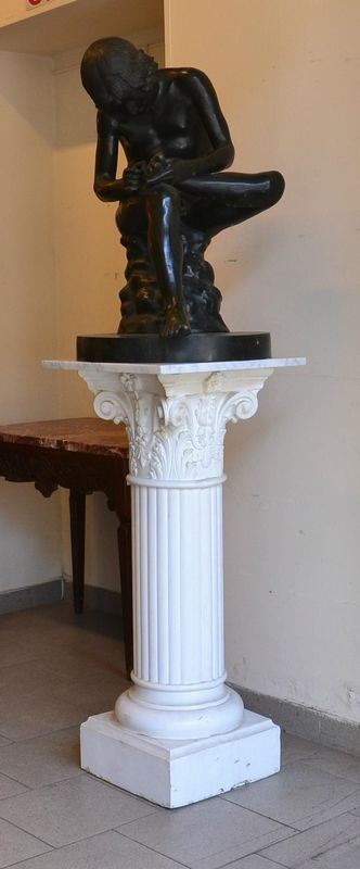 Scultura, sec. XIX, in bronzo, raffigurante figura del spinario,