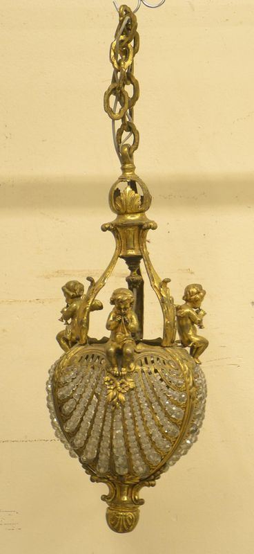 Lumiera, stile Impero, inizi sec. XX, in bronzo con  - Asta DECORAZIONE D'INTERNI - Poggio Bracciolini Casa d'Aste