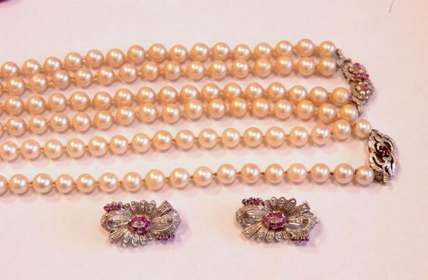 COLLANA IN ORO BIANCO E PERLE