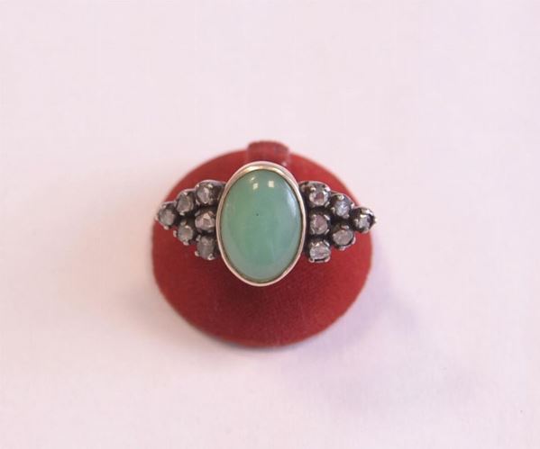 ANELLO IN ORO GIALLO E ARGENTO, DIAMANTI E GIADA&nbsp;&nbsp;&nbsp;&nbsp;&nbsp;&nbsp;&nbsp;&nbsp;&nbsp;&nbsp;&nbsp;&nbsp;&nbsp;&nbsp;&nbsp;&nbsp;&nbsp;&nbsp;&nbsp;&nbsp;&nbsp;&nbsp;&nbsp;&nbsp;&nbsp;&nbsp;
