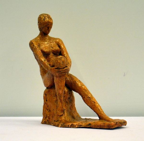 Scultura, sec. XX, in terracotta policroma,