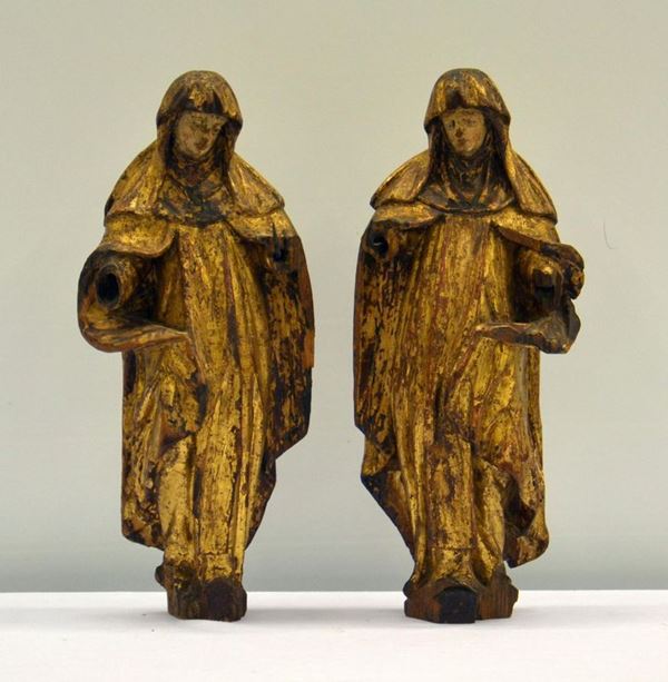 Coppia di sculture, Italia settentrionale, sec. XVII,  - Asta GIOIELLI, ARREDI, DIPINTI E OGGETTI D'ARTE - Poggio Bracciolini Casa d'Aste