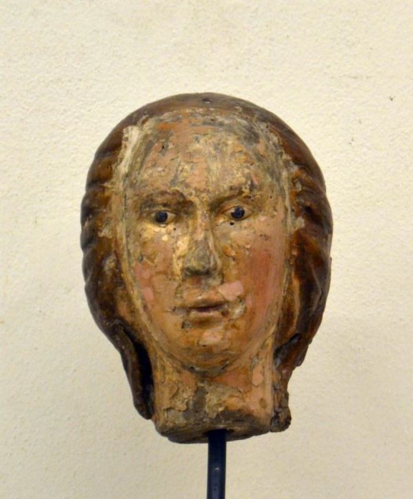 Scultura, sec. XVII, in legno policromo,