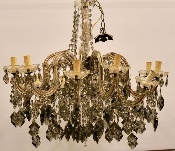 LAMPADARIO IN VETRO A DODICI BRACCI 