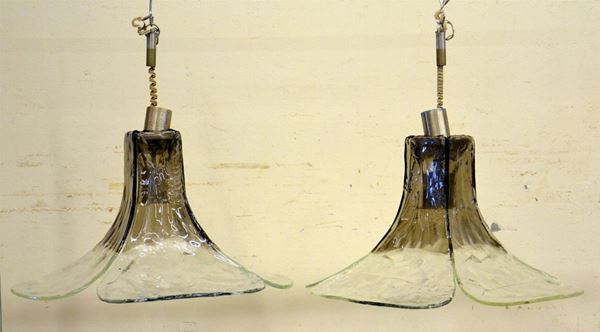 Coppia di lampadari e una applique, seconda met&agrave; sec. XX,