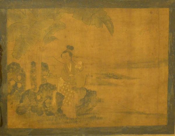 Scuola giapponese, sec. XIX  - Asta GIOIELLI, ARREDI, DIPINTI E OGGETTI D'ARTE - Poggio Bracciolini Casa d'Aste