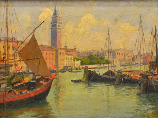 Scuola italiana, inizi sec. XX  - Asta GIOIELLI, ARREDI, DIPINTI E OGGETTI D'ARTE - Poggio Bracciolini Casa d'Aste