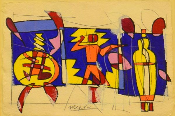 Ugo Nespolo  - Asta GIOIELLI, ARREDI, DIPINTI E OGGETTI D'ARTE - Poggio Bracciolini Casa d'Aste
