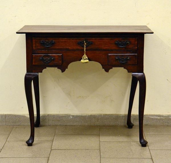 Piccolo scrittoio da parete, Inghilterra, sec. XIX, in rovere,