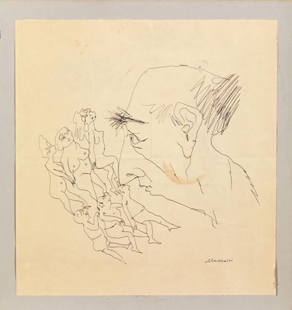 Mino Maccari  - Asta GIOIELLI, ARREDI, DIPINTI E OGGETTI D'ARTE - Poggio Bracciolini Casa d'Aste