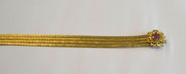 BRACCIALE IN ORO GIALLO E RUBINI