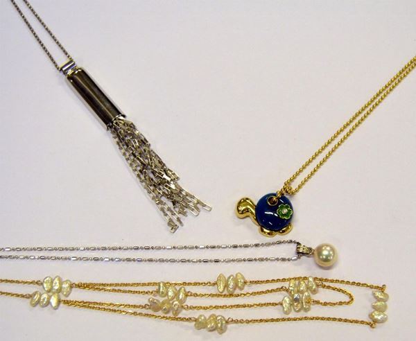 COLLANA IN ORO BIANCO  - Asta MOBILI, DIPINTI, OGGETTI D'ARTE E GIOIELLI - Poggio Bracciolini Casa d'Aste