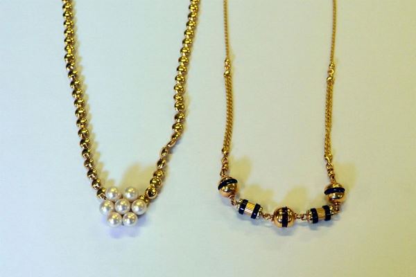 COLLANA IN ORO GIALLO E PIETRE