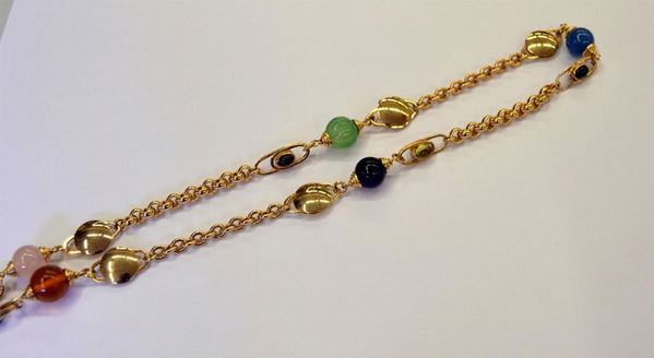 COLLANA IN ORO GIALLO E PIETRE