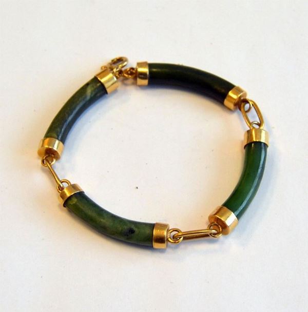 BRACCIALE IN ORO GIALLO E PIETRA