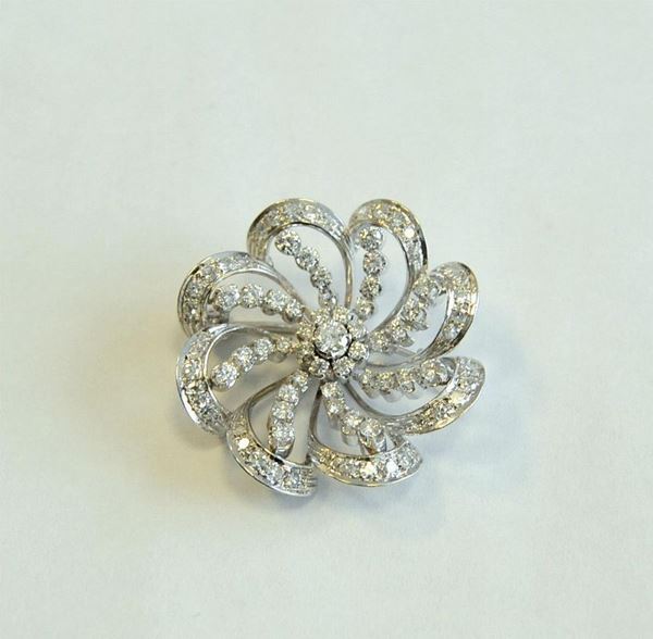 SPILLA IN ORO BIANCO E DIAMANTI