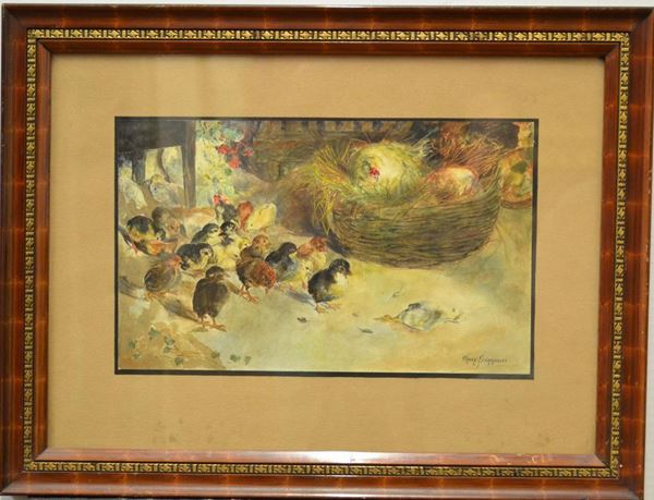 Scuola Italiana del sec. XX  - Asta MOBILI, DIPINTI, OGGETTI D'ARTE E GIOIELLI - Poggio Bracciolini Casa d'Aste