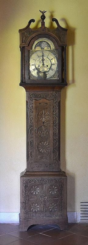 Orologio a colonna, Inghilterra, sec. XIX, cassa in rovere