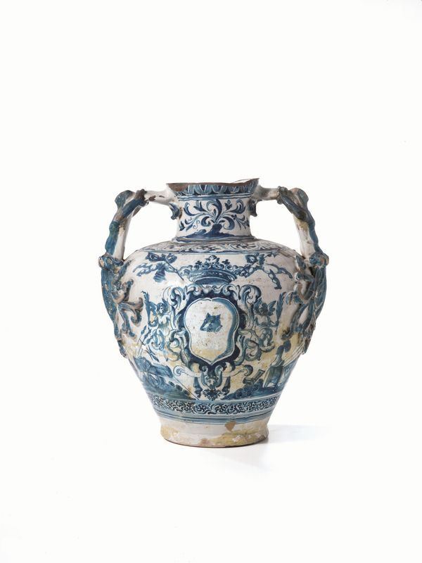GRANDE VASO BIANSATO, ITALIA SETTENTRIONALE, SECOLO XIX&nbsp;&nbsp;&nbsp;&nbsp;&nbsp;&nbsp;&nbsp;&nbsp;&nbsp;&nbsp;&nbsp;&nbsp;&nbsp;&nbsp;&nbsp;&nbsp;&nbsp;&nbsp;&nbsp;