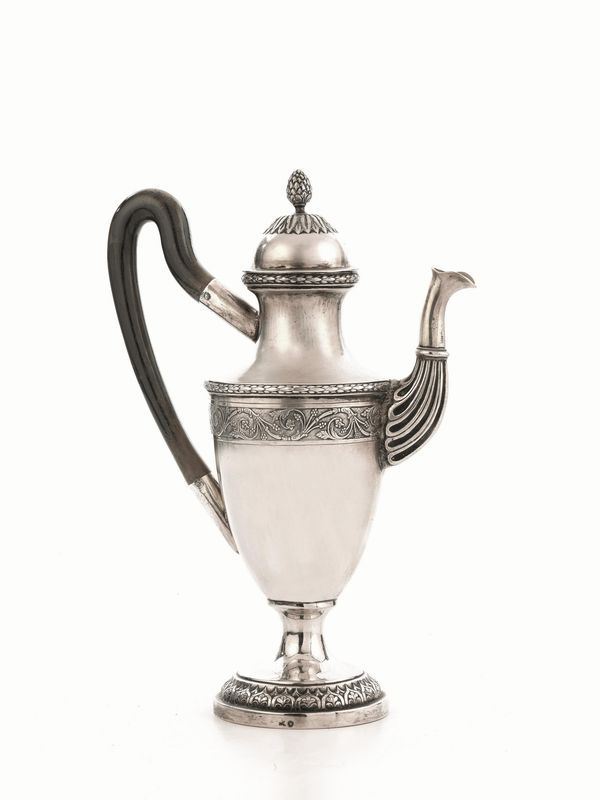 CAFFETTIERA, AUGSBURG, INIZI SECOLO XIX, ARGENTIERE KARL FERDINAND&nbsp;&nbsp;&nbsp;&nbsp;&nbsp;&nbsp;&nbsp;&nbsp;