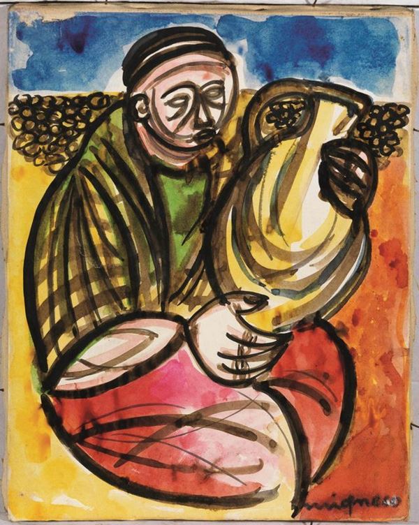 Giuseppe Migneco  - Asta interni - Poggio Bracciolini Casa d'Aste