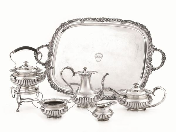 GRANDE SERVITO DA TE' E CIOCCOLATA, CITTA' DI SHEFFIELD, 1910, ARGENTIERE JAMES DIXON &amp; SONS&nbsp;&nbsp;&nbsp;&nbsp;&nbsp;&nbsp;&nbsp;&nbsp;&nbsp;&nbsp;&nbsp;&nbsp;&nbsp;&nbsp;