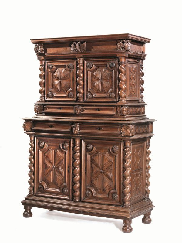 CREDENZA A DOPPIO CORPO, PIEMONTE, SECOLO XIX