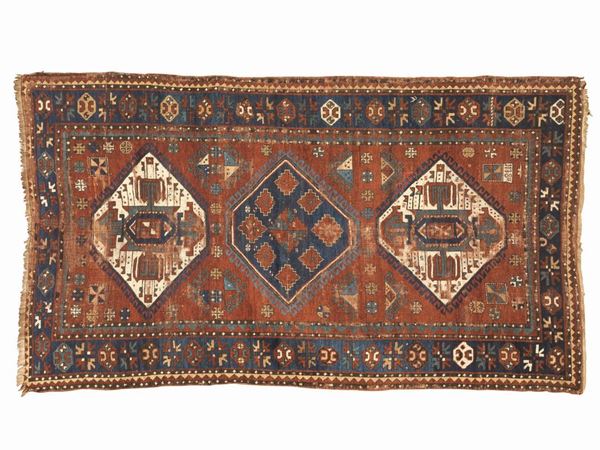 TAPPETO KAZAK CAUCASICO, META' SEC. XIX