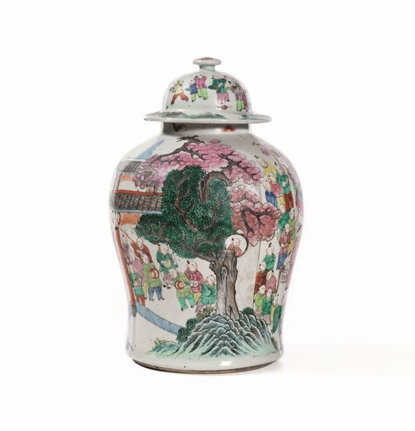 POTICHE CON COPERCHIO, CINA, SEC. XIX-XX