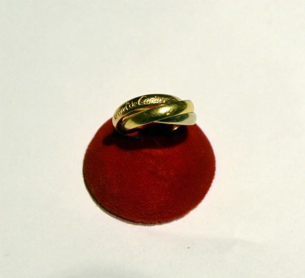 ANELLO, TRINITY , CARTIER , IN ORO ROSA,GIALLO E BIANCO