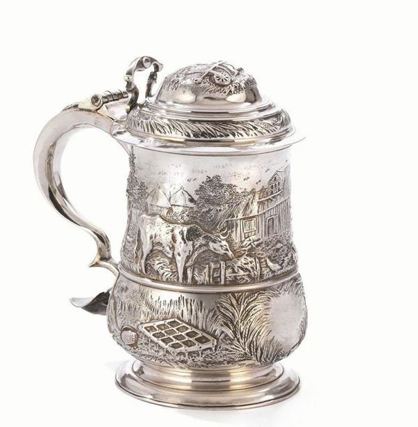 TANKARD, NEWCASTLE, 1753, ARGENTIERE ISAAC COOKSON