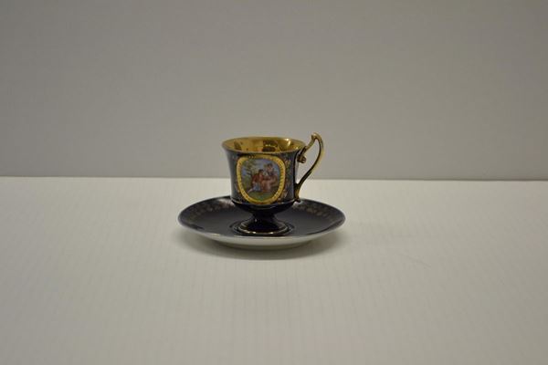 TAZZINA CON PIATTINO, VIENNA, INIZI SECOLO XX