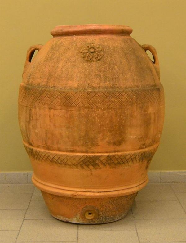 Orcio, sec. XIX, in terracotta con
