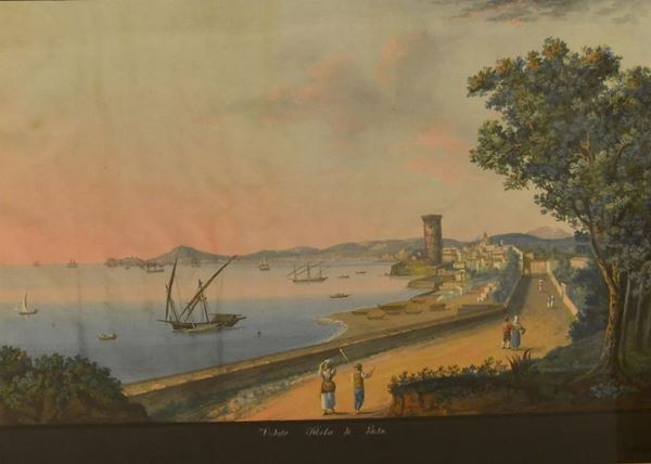 Scuola napoletana, sec. XIX  - Asta GIOIELLI, ARGENTI, ARREDI, DIPINTI - Poggio Bracciolini Casa d'Aste