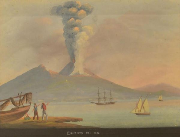 Scuola napoletana, sec. XIX  - Asta GIOIELLI, ARGENTI, ARREDI, DIPINTI - Poggio Bracciolini Casa d'Aste
