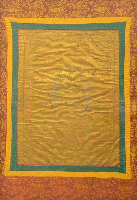Thangka, Nepal, sec. XX, in tessuto decorato,  - Asta GIOIELLI, ARGENTI, ARREDI, DIPINTI - Poggio Bracciolini Casa d'Aste