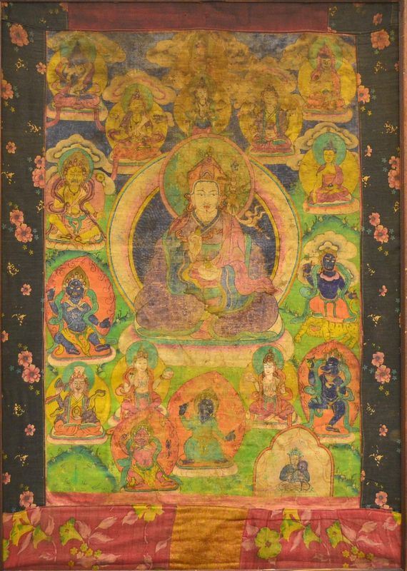Thangka, Nepal, sec. XX, in tessuto decorato,