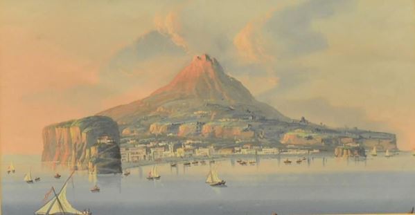 Scuola napoletana, sec. XIX  - Asta GIOIELLI, ARGENTI, ARREDI, DIPINTI - Poggio Bracciolini Casa d'Aste