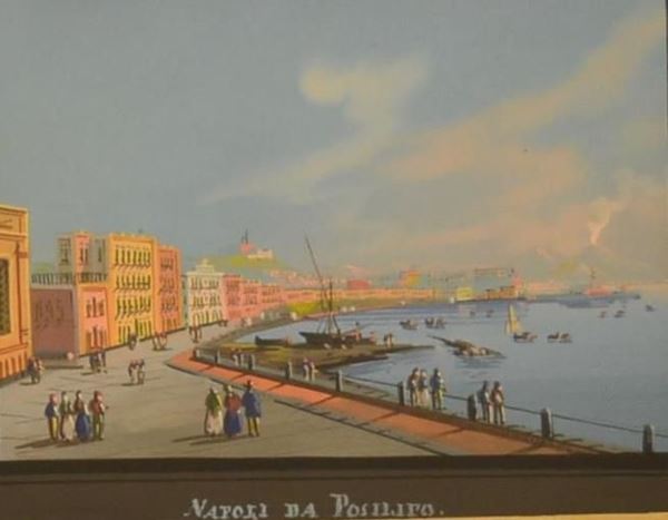 Scuola napoletana, sec. XIX  - Asta GIOIELLI, ARGENTI, ARREDI, DIPINTI - Poggio Bracciolini Casa d'Aste