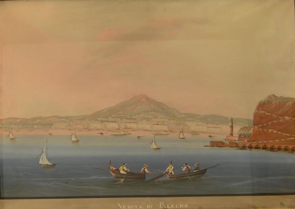 Scuola napoletana, sec. XIX  - Asta GIOIELLI, ARGENTI, ARREDI, DIPINTI - Poggio Bracciolini Casa d'Aste