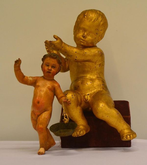 Scultura, Toscana, sec. XVIII, in legno laccato, raffigurante  - Asta GIOIELLI, ARGENTI, ARREDI, DIPINTI - Poggio Bracciolini Casa d'Aste