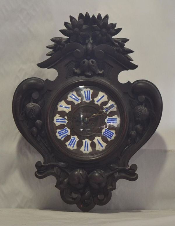 Orologio da muro, sec. XIX, con fronte incernierato