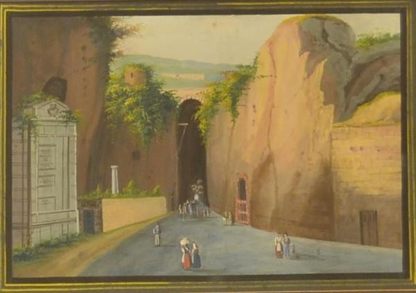 Scuola napoletana, sec. XIX  - Asta GIOIELLI, ARGENTI, ARREDI, DIPINTI - Poggio Bracciolini Casa d'Aste