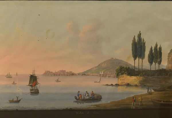 Scuola napoletana, sec. XIX  - Asta GIOIELLI, ARGENTI, ARREDI, DIPINTI - Poggio Bracciolini Casa d'Aste