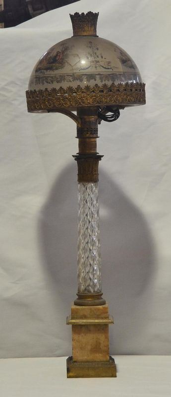 Grande lume, sec. XIX, in cristallo e bronzo a forma  - Asta GIOIELLI, ARGENTI, ARREDI, DIPINTI - Poggio Bracciolini Casa d'Aste