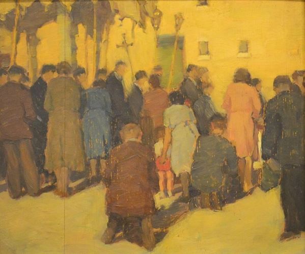 Scuola italiana, sec. XX  - Asta GIOIELLI, ARGENTI, ARREDI, DIPINTI - Poggio Bracciolini Casa d'Aste