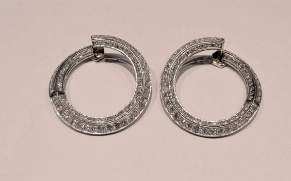 PAIO DI ORECCHINI IN PLATINO, ORO GIALLO E DIAMANTI&nbsp;&nbsp;&nbsp;&nbsp;&nbsp;&nbsp;&nbsp;&nbsp;&nbsp;&nbsp;&nbsp;&nbsp;&nbsp;&nbsp;&nbsp;&nbsp;&nbsp;&nbsp;&nbsp;&nbsp;&nbsp;&nbsp;&nbsp;  - Asta ANTIQUARIATO, COLLEZIONISMO, GIOIELLI - Poggio Bracciolini Casa d'Aste